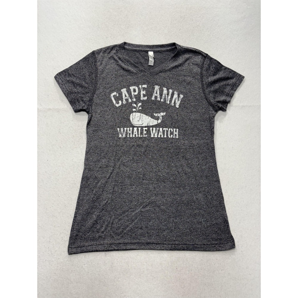 TEEMAX Shirt Womens Medium Gray Cape Ann Whale Watch Graphic Tee Nautical Ocean